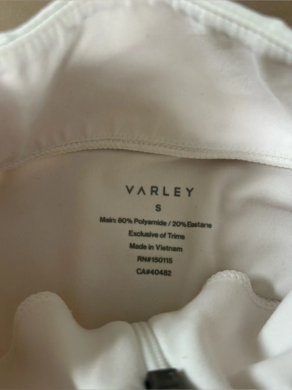 Varley Helena Mid Layer White Half Zip Performance Top Size S - Picture 6 of 10